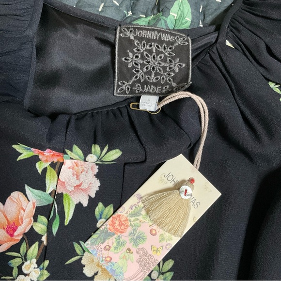 NWT$295 Jade By Johnny Was Birdie Top SMALL Black - Picture 9 of 9